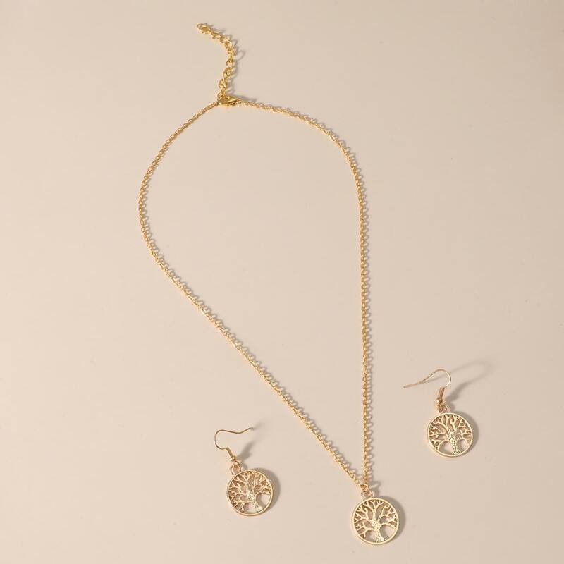 

3pcs Tree Decor Jewelry Set, Gold