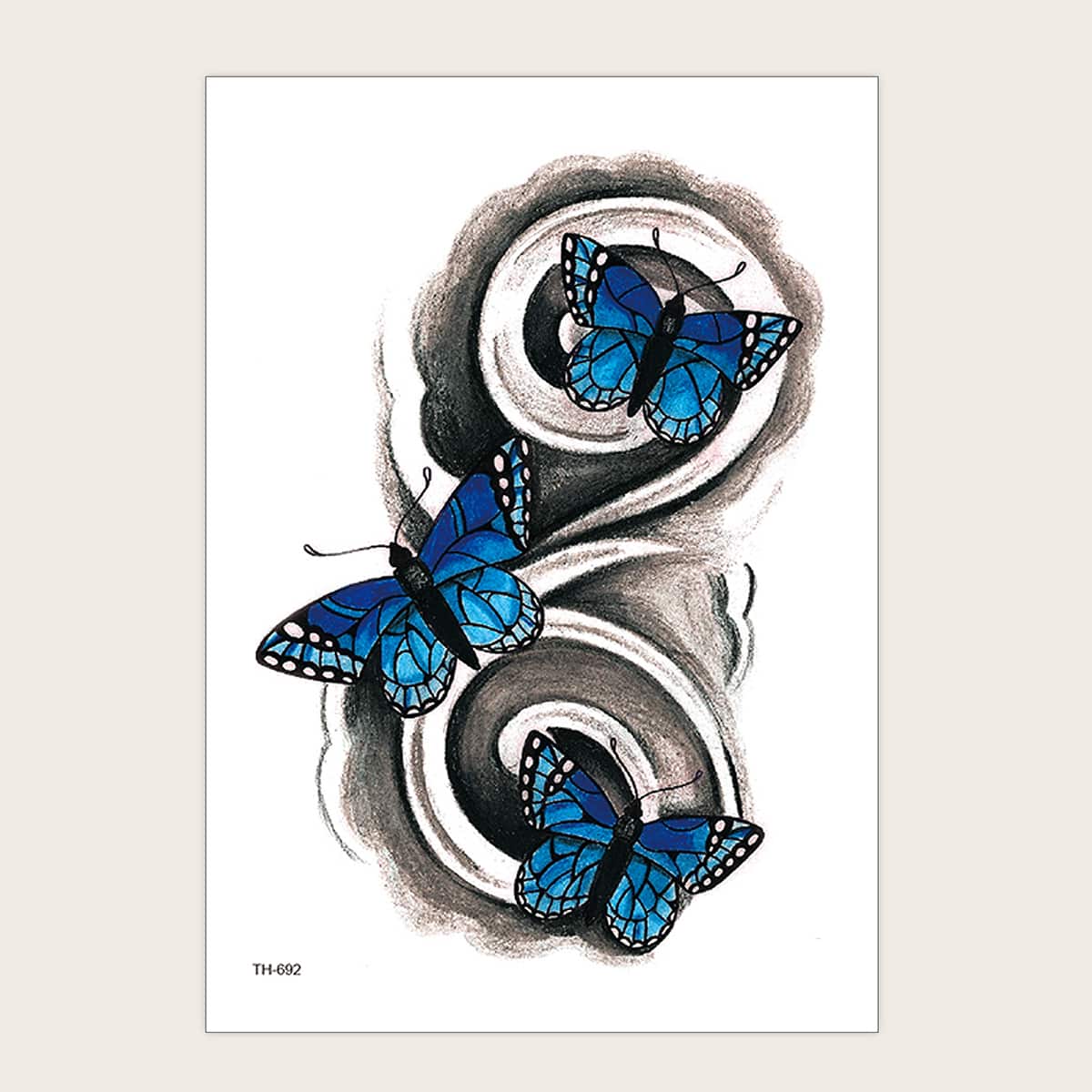 

Butterfly Pattern Tattoo Sticker, Multicolor