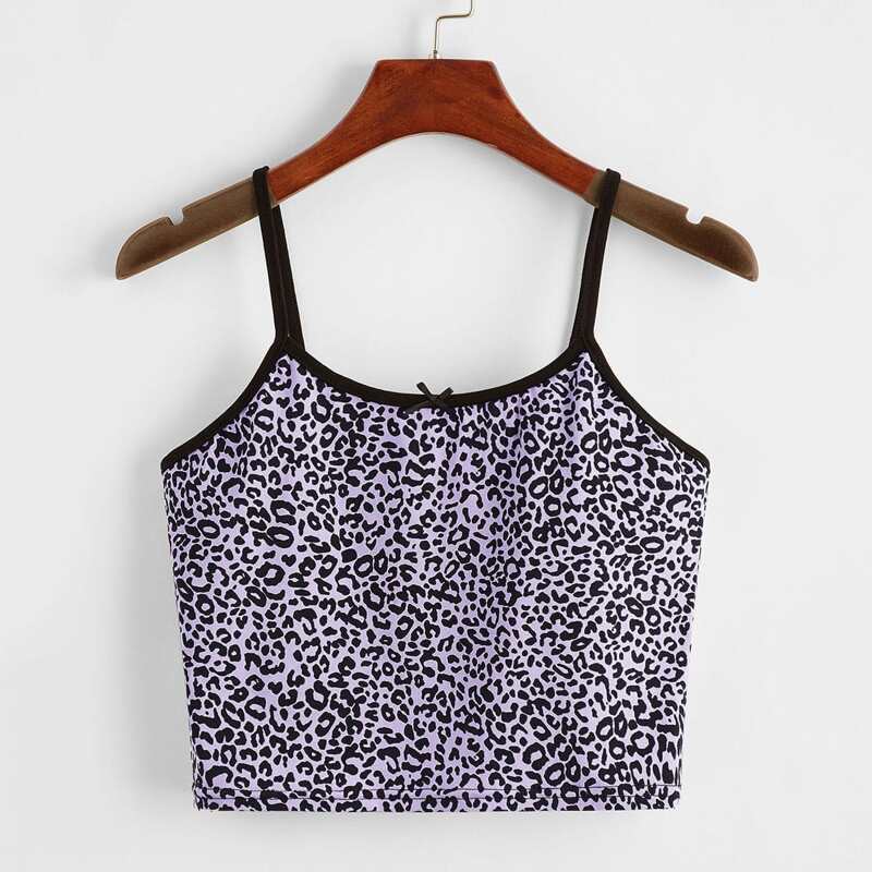 

Leopard Print Ringer Cami, Multicolor
