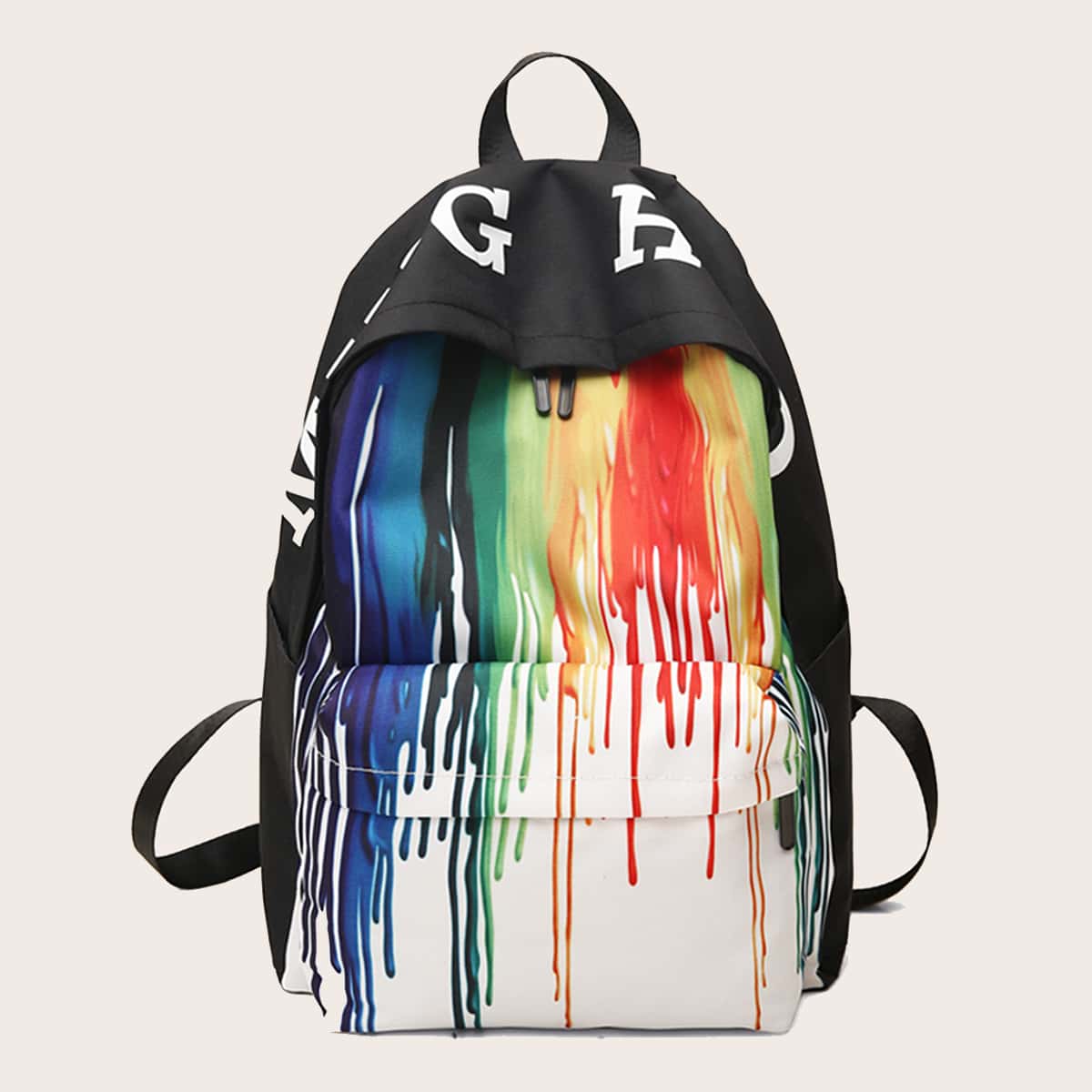 

Colorblock Pocket Front Backpack, Black