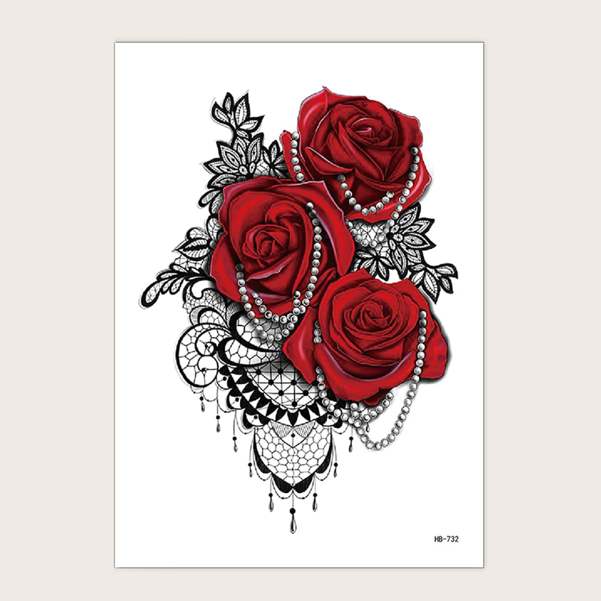 

1sheet Rose Pattern Tattoo Sticker, Multicolor