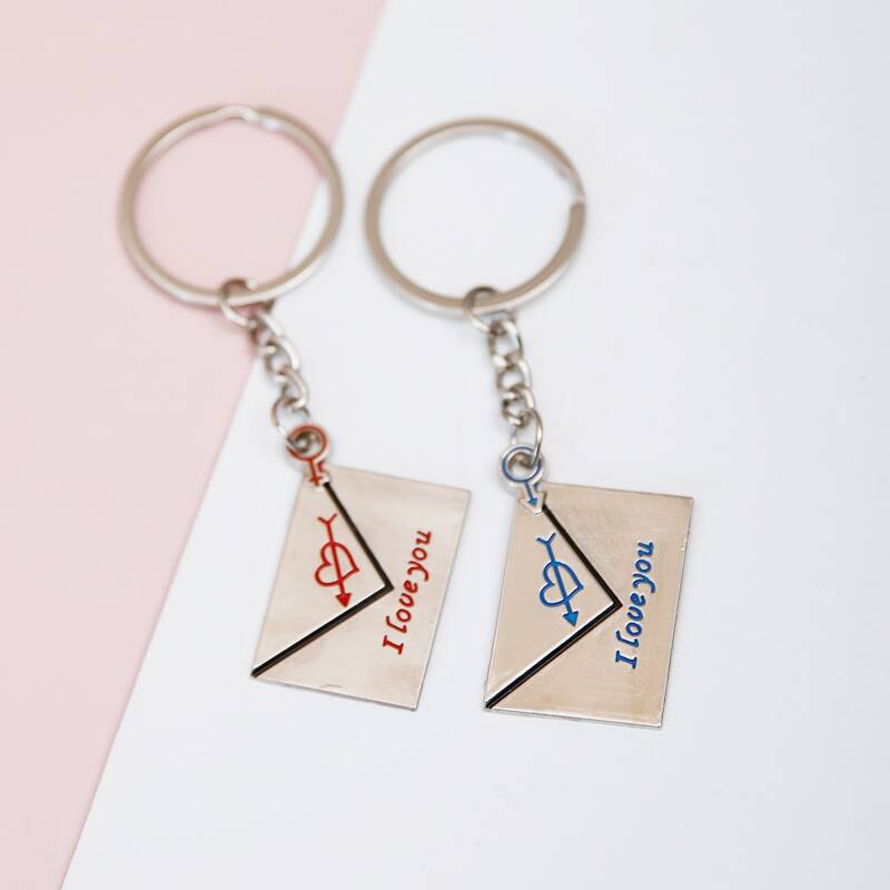 

2pcs Envelope Charm Keychain, Silver