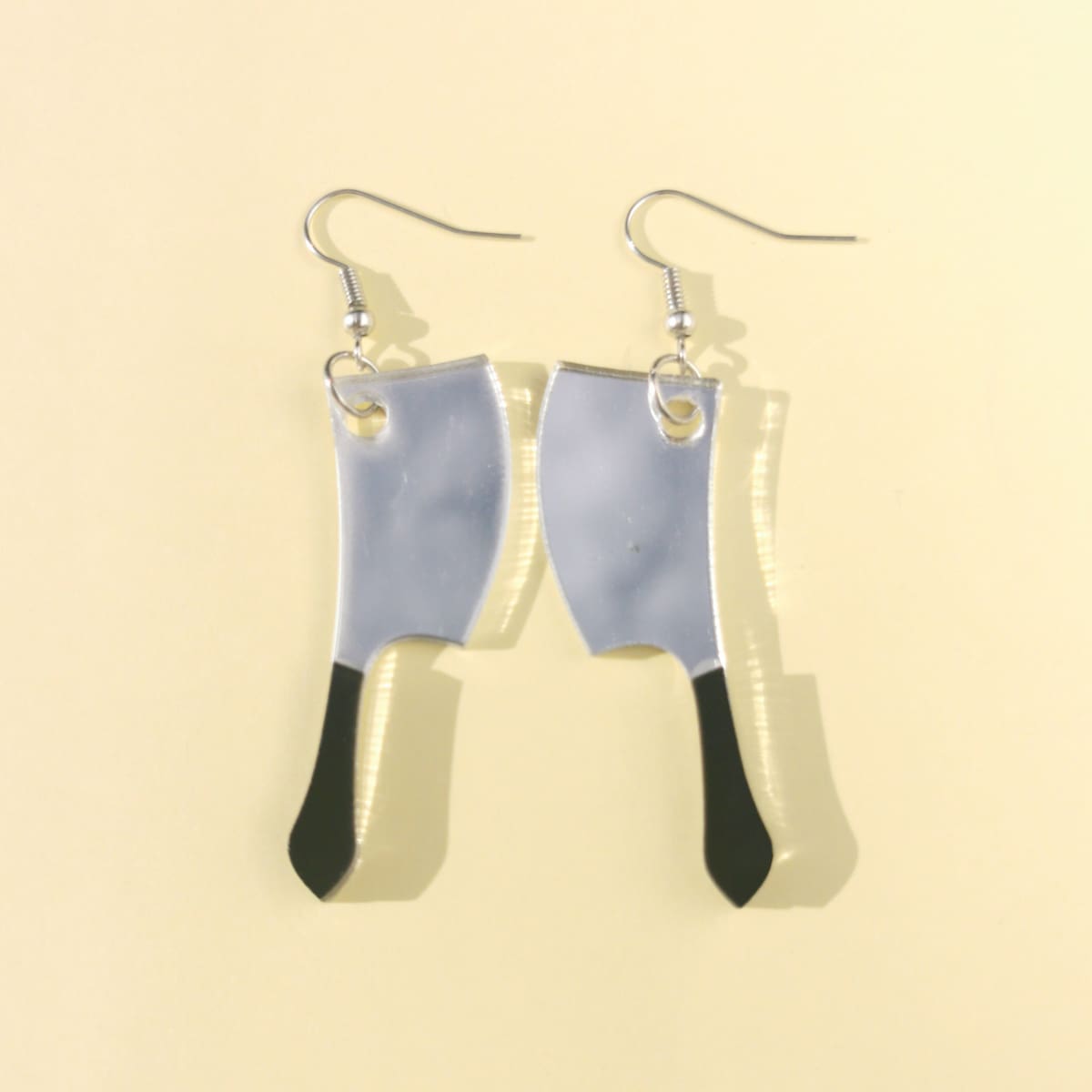 

Knife Shaped Drop Earrings, Silver