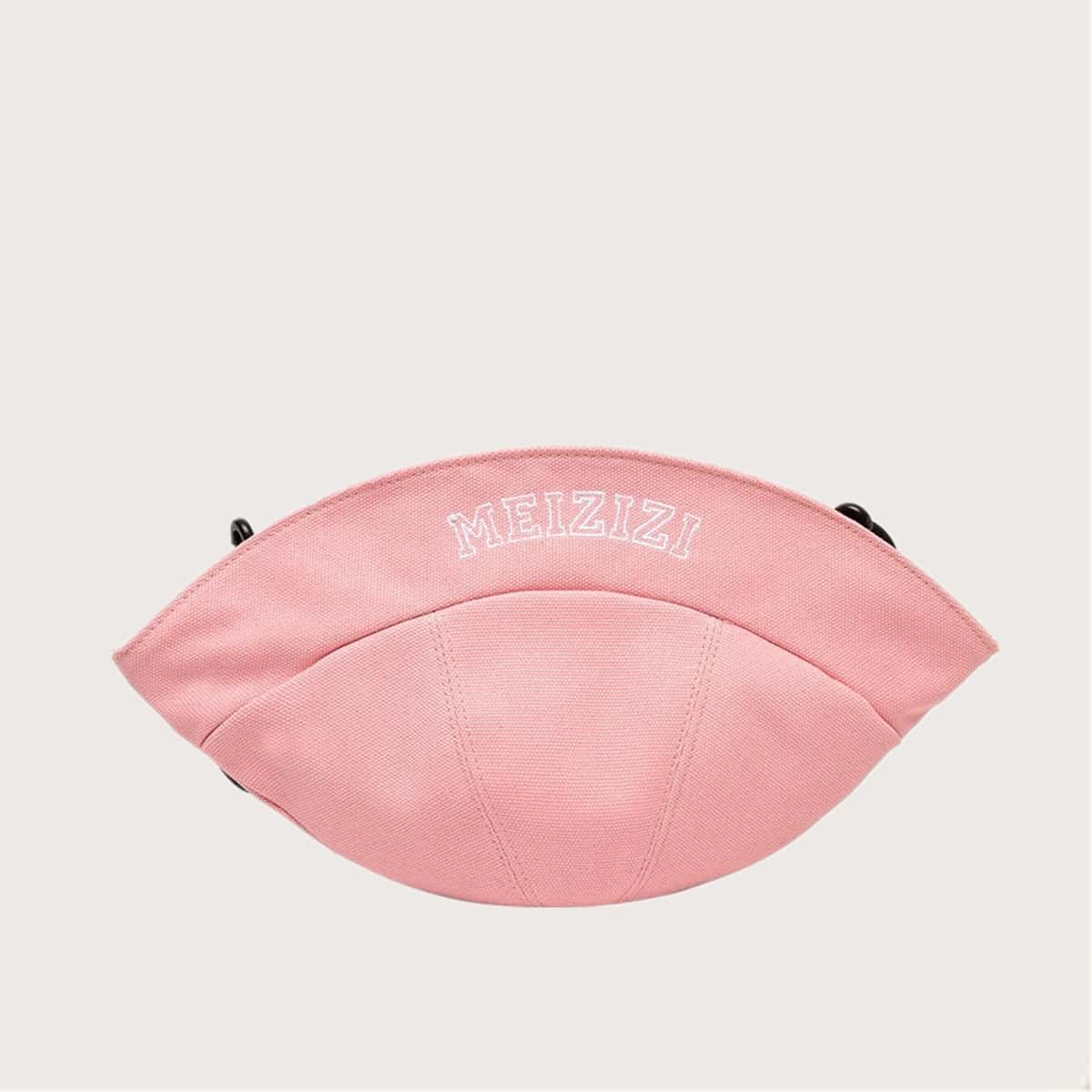 

Bucket Hat Design Crossbody Bag, Pastel baby pink