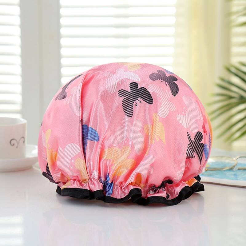 

Butterfly Print Shower Cap, Pink