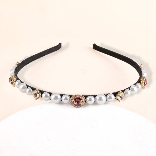 

Faux Pearl Decor Hair Hoop, Pink