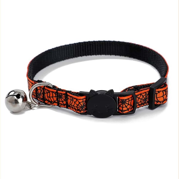

1pc Halloween Pattern Cat Collar, Orange