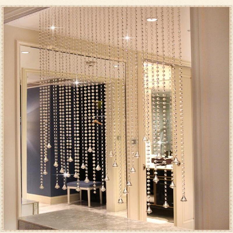 

1pc 1 M Beaded Acrylic Curtain, Clear