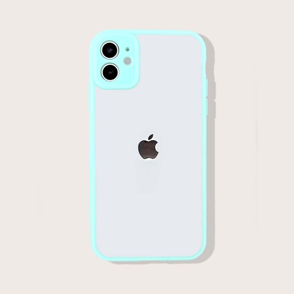 

Contrast Trim iPhone Case, Clear mint blue