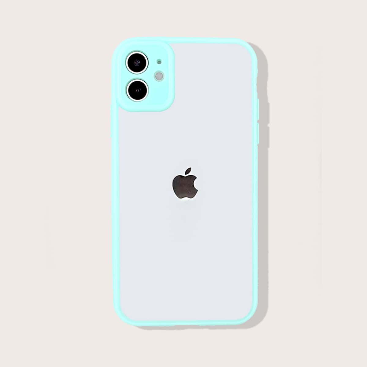

Contrast Trim iPhone Case, Clear mint blue