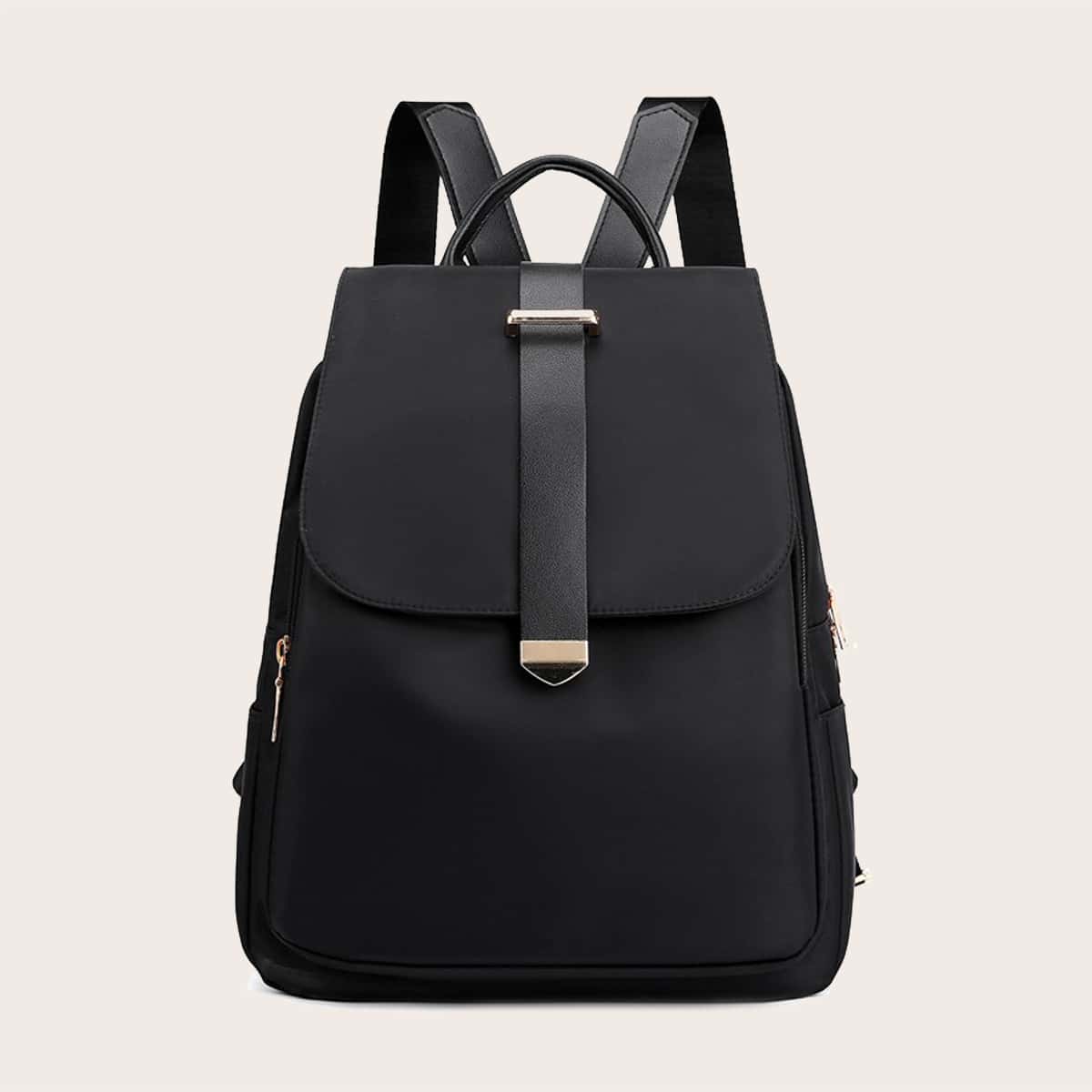 

Minimalist Flap Backpack, Black