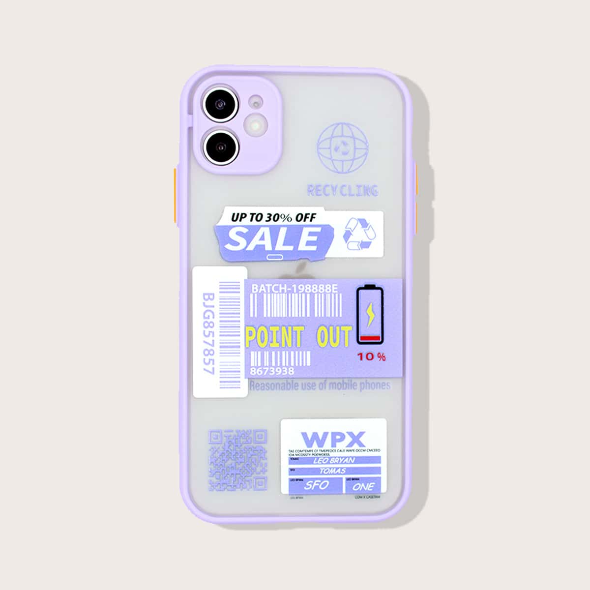 

1pc Letter Graphic iPhone Case, Multicolor