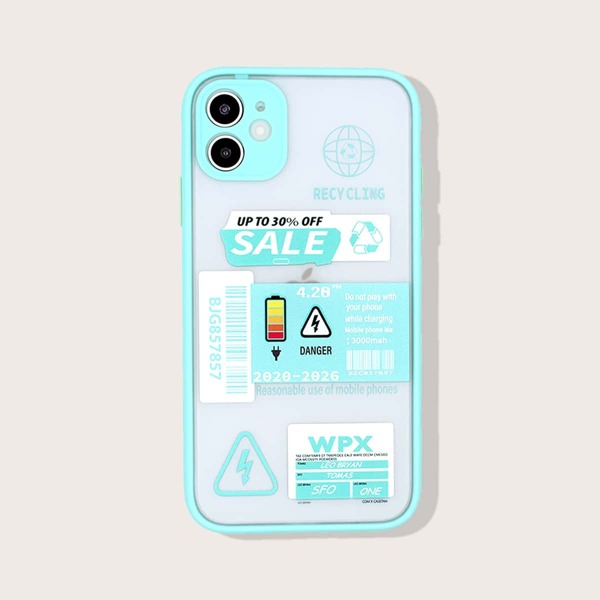 

1pc Slogan Graphic iPhone Case, Multicolor