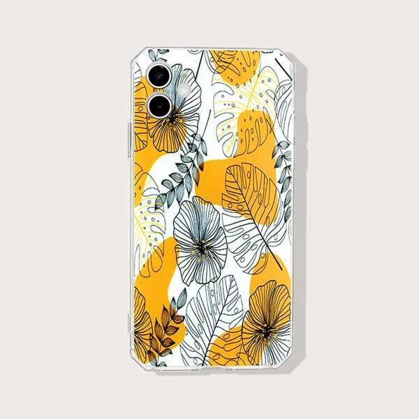 

Чехол для iPhone с лиственным рисунком 1шт, Многоцветный
