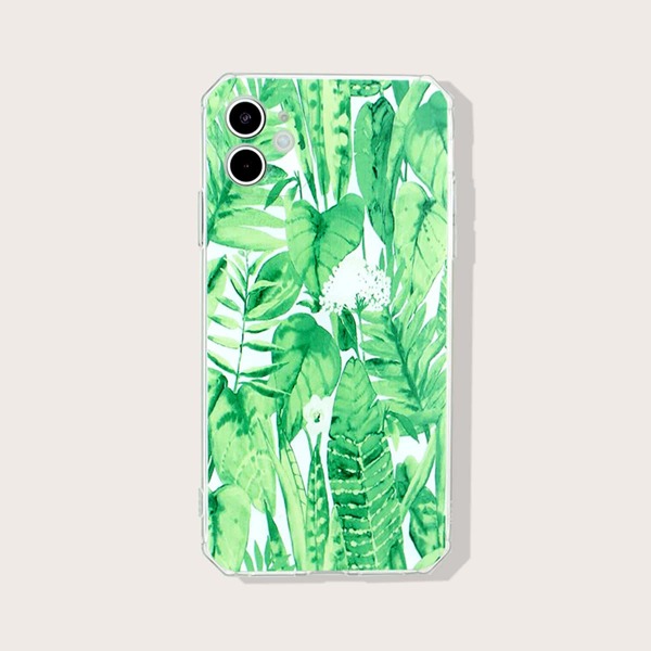 

Чехол для iPhone с лиственным рисунком 1шт, Зелёные