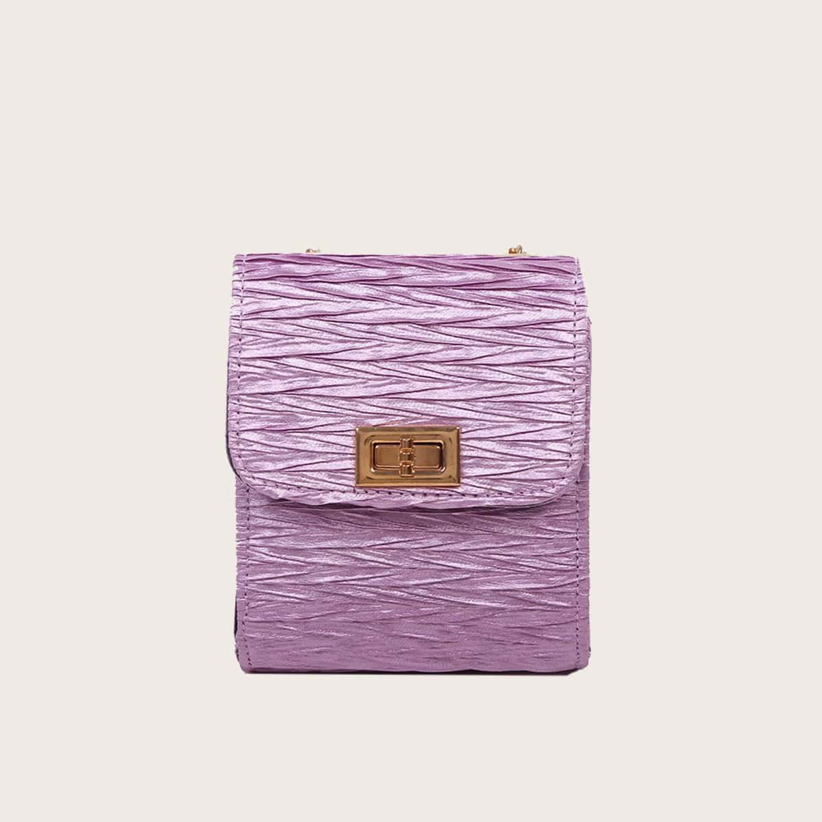 

Twist Buckle Chain Crossbody Bag, Purple