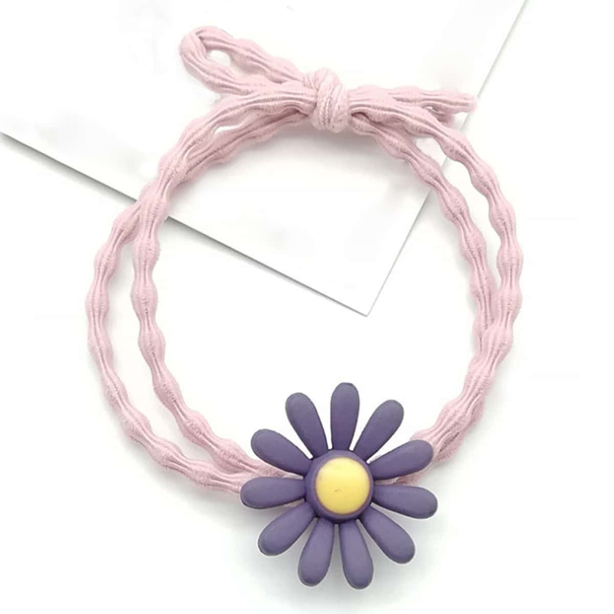 

5pcs Daisy Floral Hair Tie, Multicolor
