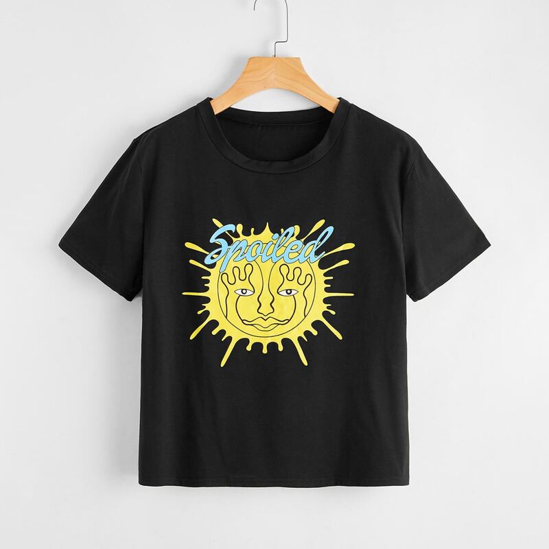 

Letter Graphic Tee, Black