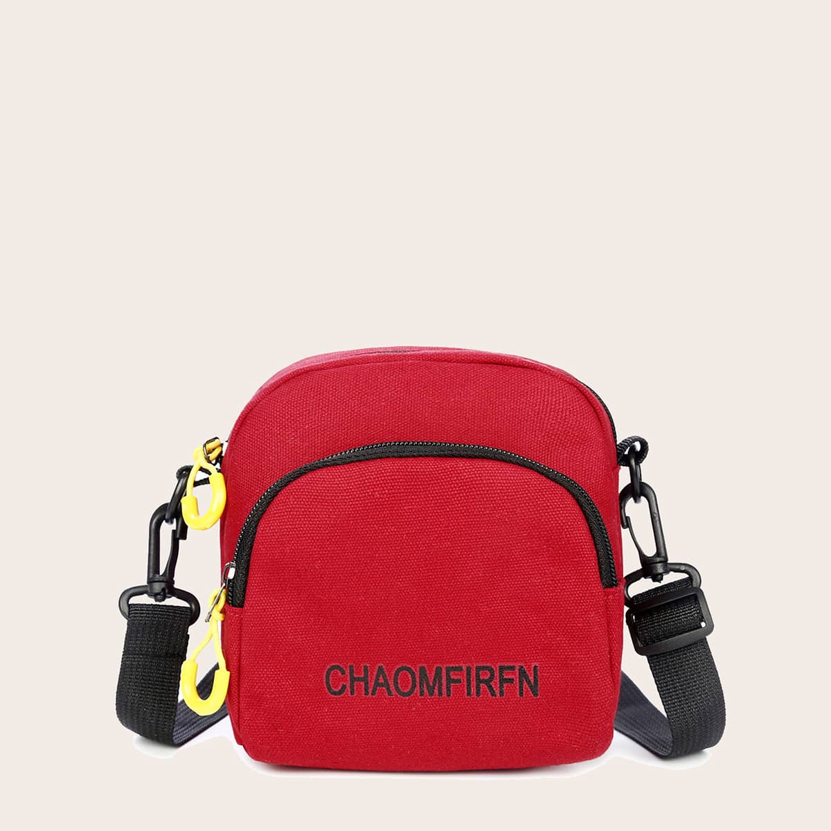 

Letter Graphic Crossbody Bag, Red