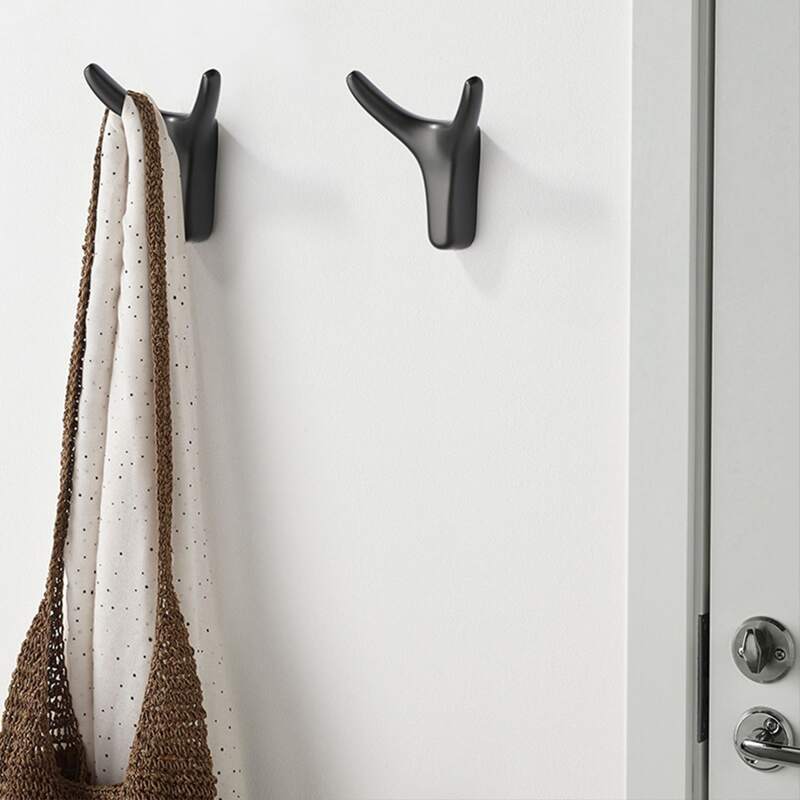 

1pc Metal Wall Hook, Black