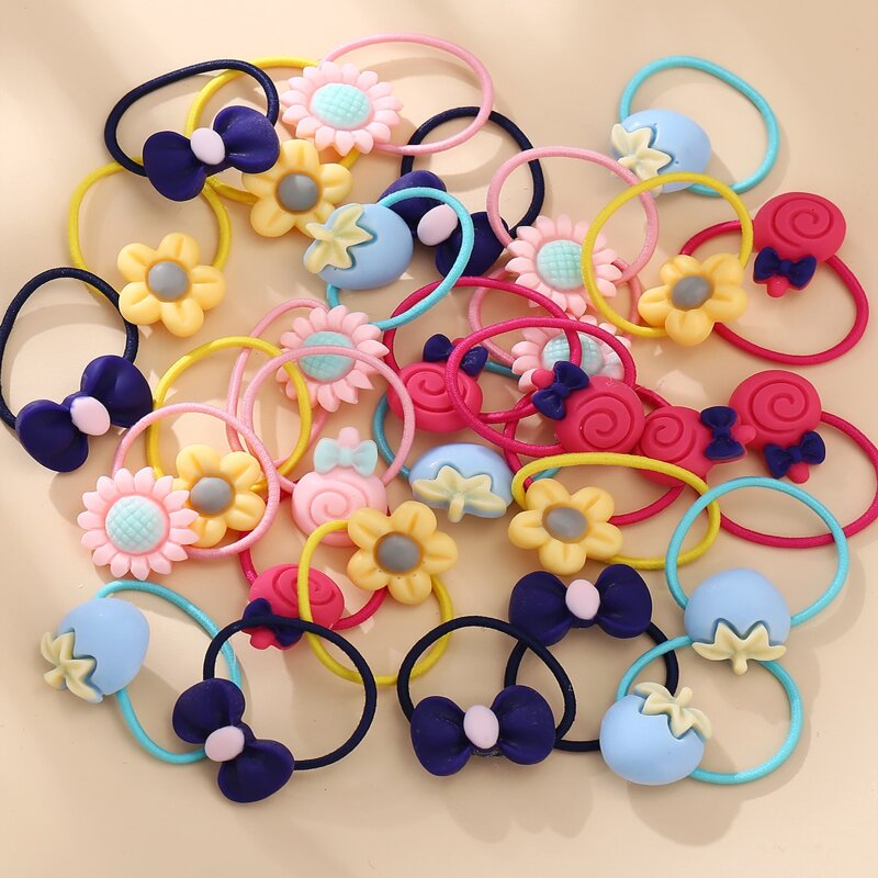

30pcs Floral & Fruit Hair Tie, Multicolor