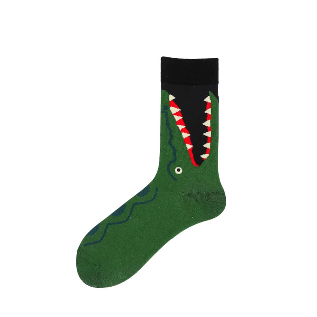 

1pair Cartoon Crocodile Socks, Multicolor