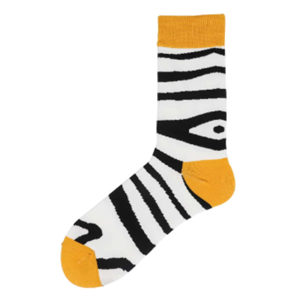 

1pair Zebra Stripe Socks, Multicolor