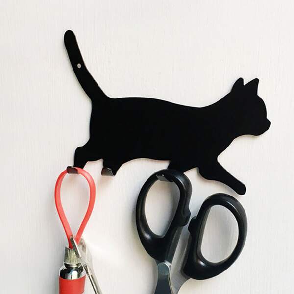 

Cat Shaped Wall Hook, Black