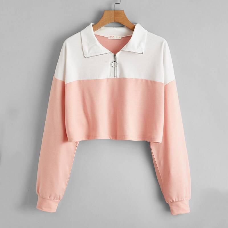 

Colorblock Half Zip Sweatshirt, Multicolor