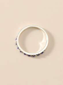 Anillo con diamante de imitación - Azul - Ver 3