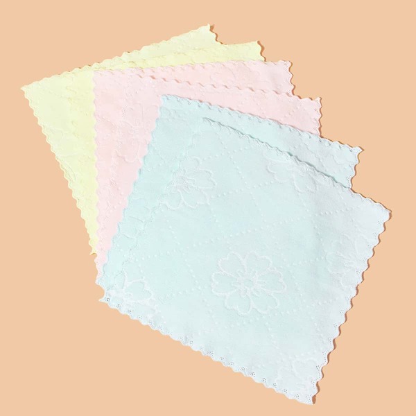 

6pcs Solid Dish-washing Cleaning Rag, Multicolor