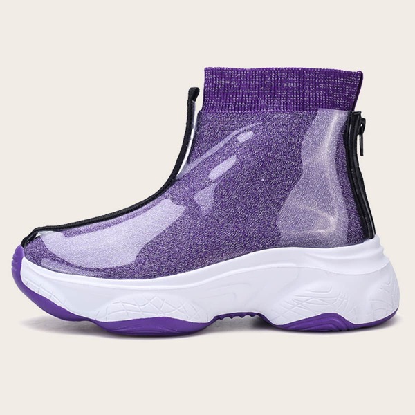 

Chunky Sole Sock Sneakers, Purple