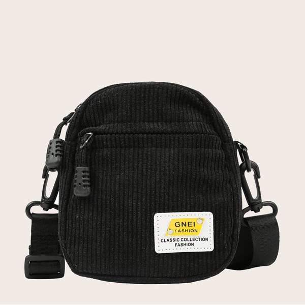 

Corduroy Crossbody Bag, Black