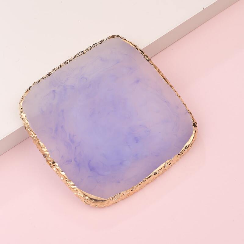 

1pc Resin Square Nail Art Palette, Purple