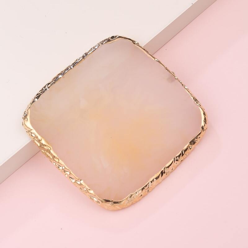 

1pc Resin Square Nail Art Palette, Yellow