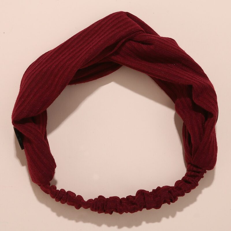 

Button Decor Twist Headband, Burgundy