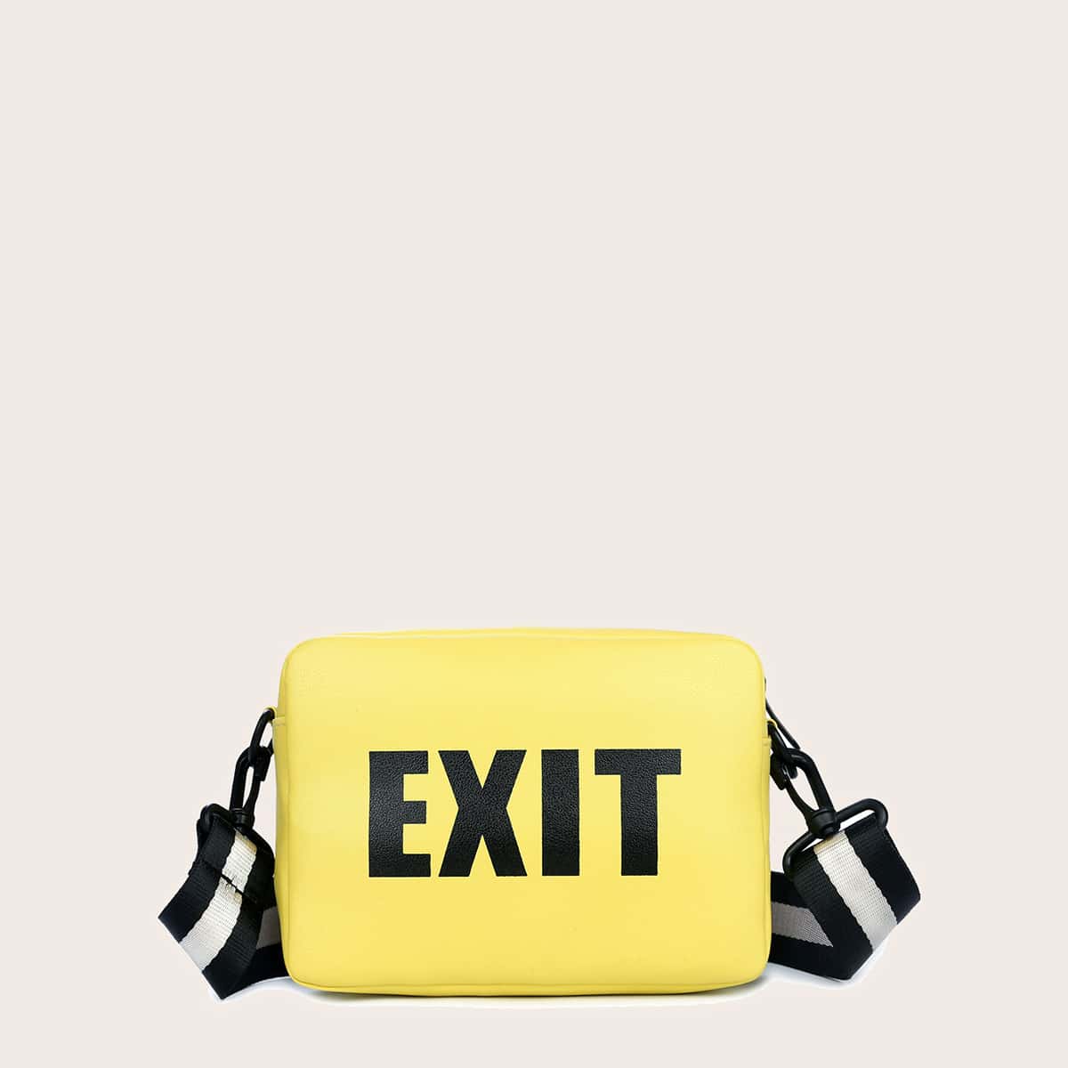 

Letter Graphic Crossbody Bag, Yellow