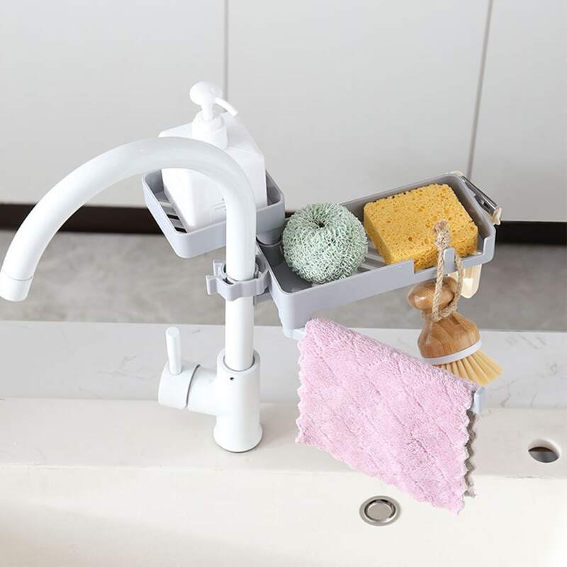 

Multifunction Drain Storage Rack, Grey