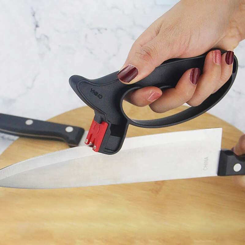 

1pc Hand Held Knife Sharpener, Black