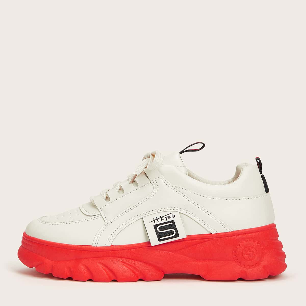 

Colorblock Lace-up Chunky Sneakers, Multicolor