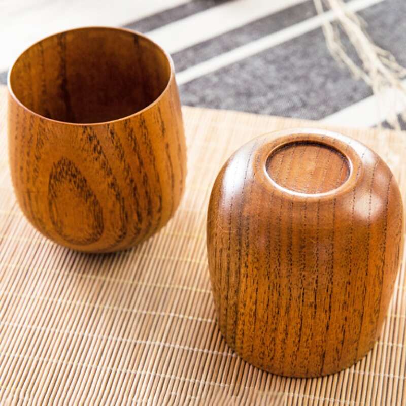 

1pc Japanese Wooden Cup, Brown