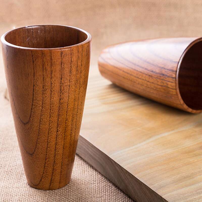 

1pc Japanese Wooden Cup, Brown