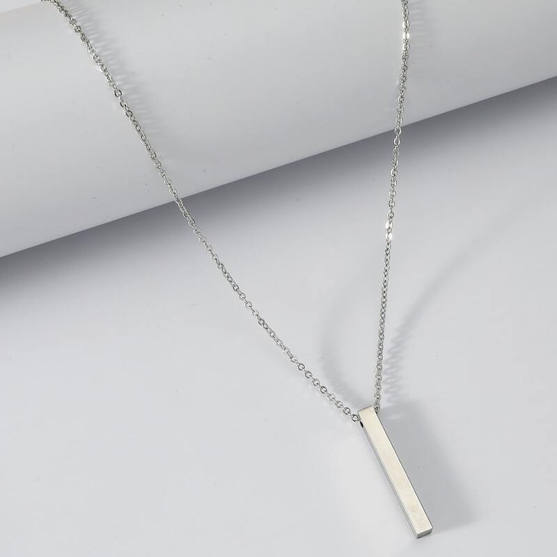 

Geo Pendant Necklace, Silver