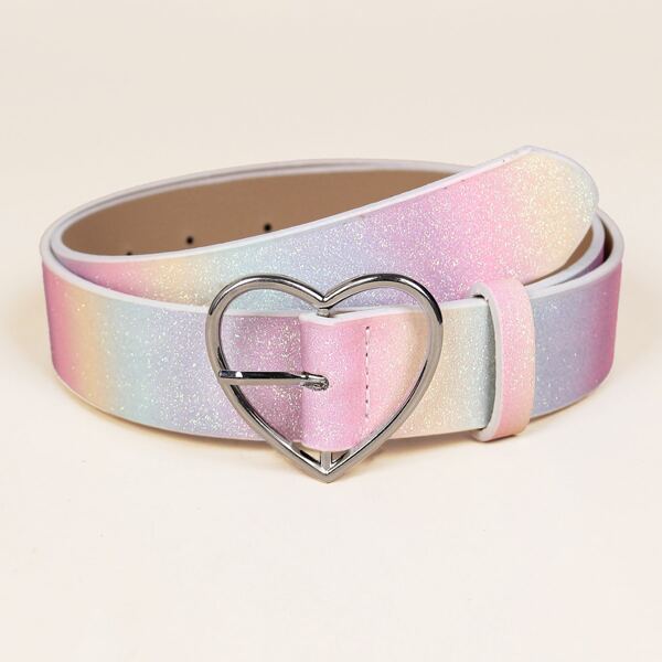 

Gradient Heart Buckle Belt, Multicolor