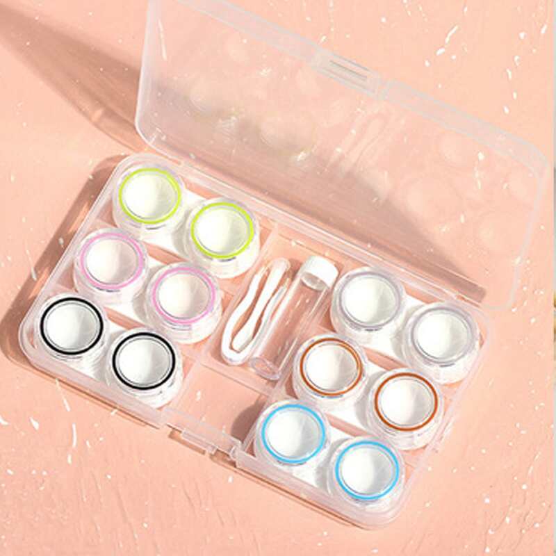 

1set Clear Contact Lens Case, Multicolor