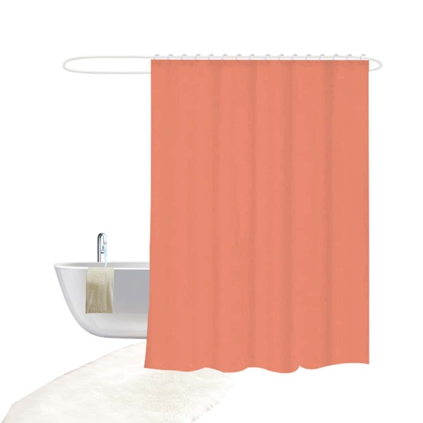 

1pc Solid Color Shower Curtain, Orange
