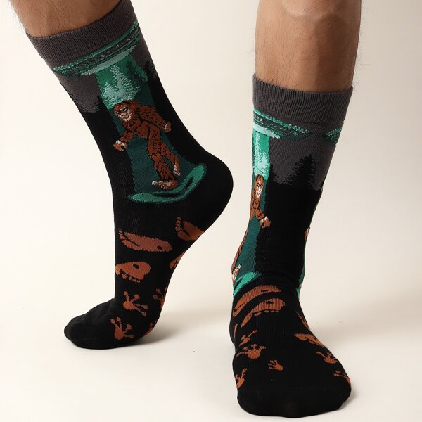 

Men Cartoon Graphic Socks, Multicolor