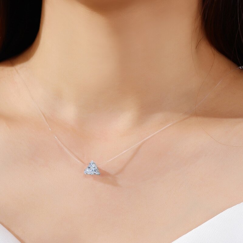 

Rhinestone Decor Necklace, Silver