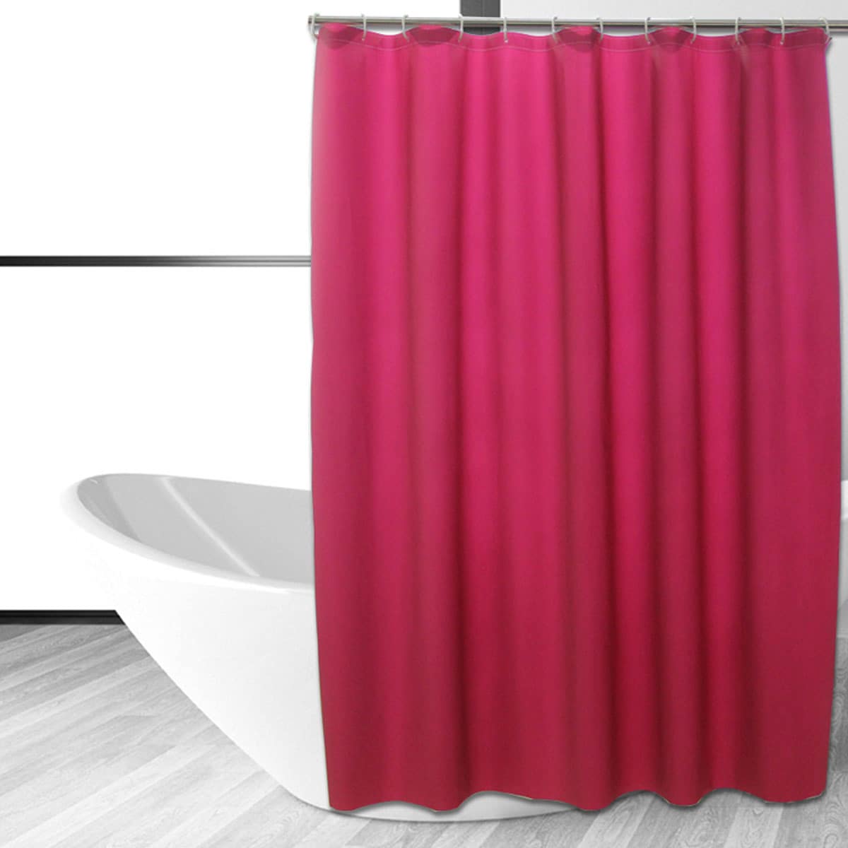 

1pc Solid Color Shower Curtain, Burgundy