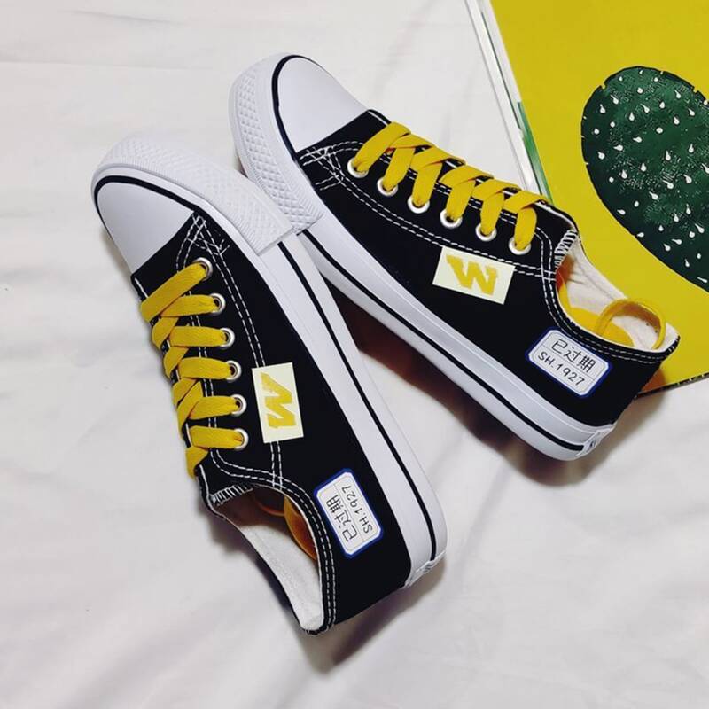 

Lace-up Canvas Sneakers, Black